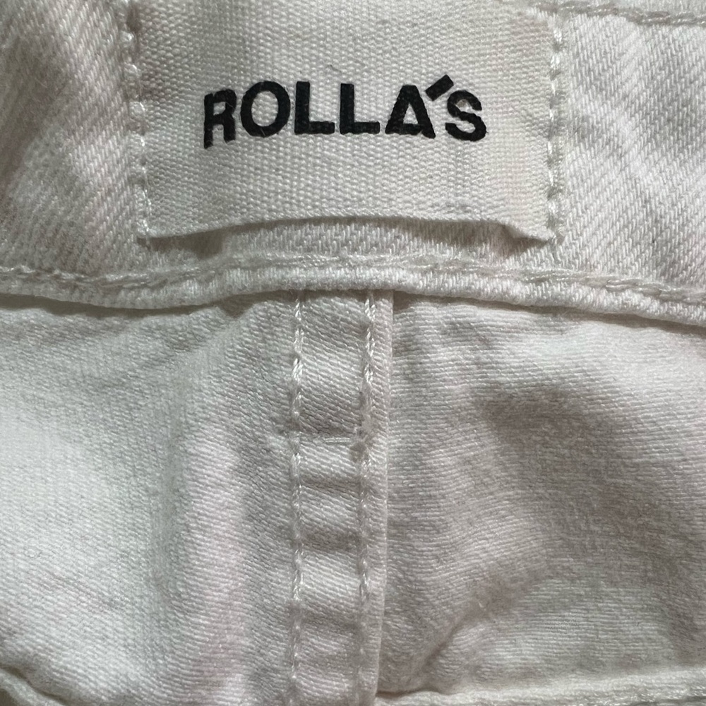 ROLLA'S Free People White Distressed Straight-Leg Jeans High Rise Size 28 - Picture 7 of 9